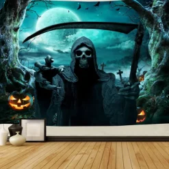 Halloween Zombie Hanging Tapestry Wall Art Large Tapestry Mural Decor Photograph Backdrop Blanket Curtain Home Bedroom Living Room Decoration Halloween Decorations