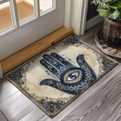 Hamsa Hand Ramadan Doormat Floor Mats Washable Rugs Kitchen Mat Non-Slip Oil Proof Rug Indoor Outdoor Mat Bedroom Decor Bathroom Mat Entrance Rug