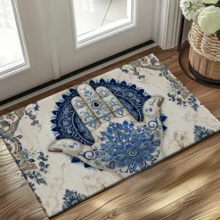 Hamsa Hand Ramadan Doormat Floor Mats Washable Rugs Kitchen Mat Non-Slip Oil Proof Rug Indoor Outdoor Mat Bedroom Decor Bathroom Mat Entrance Rug