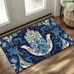 Hamsa Hand Ramadan Doormat Floor Mats Washable Rugs Kitchen Mat Non-Slip Oil Proof Rug Indoor Outdoor Mat Bedroom Decor Bathroom Mat Entrance Rug