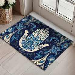 Hamsa Hand Ramadan Doormat Floor Mats Washable Rugs Kitchen Mat Non-Slip Oil Proof Rug Indoor Outdoor Mat Bedroom Decor Bathroom Mat Entrance Rug