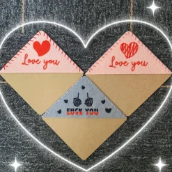 Hand Embroidered Corner Bookmark, Valentine's Day Heart Design Gift, Cute Flower Letter Embroidery, Felt Triangle Page Corner Handmade Bookmark, Decorative Bookmarks for Book Lovers