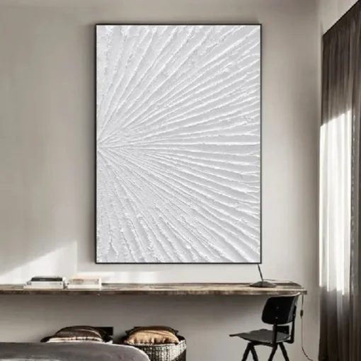 Hand painted Abstract Minimalist Monochrome oil painting handmade Triptych Art On Canvas White Textured oil painting Minimalist Wall Art Wall Decor painting