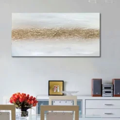 Hand painted 3D Abstract Gold Paintings Gold Painting hand painted Gold Abstract White Gold Painting Elegant White and Gold Acrylic Painting White Gold Abstract Wall Art Gold Foil painting