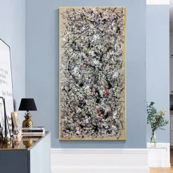 Hand Painted Jackson Pollock Canvas Bright Colorful Living Room Modern Wall Decor Abstract Art Mother's Day Gift Home Decor No Frame