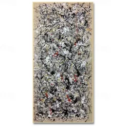 Hand Painted Jackson Pollock Canvas Bright Colorful Living Room Modern Wall Decor Abstract Art Mother's Day Gift Home Decor No Frame