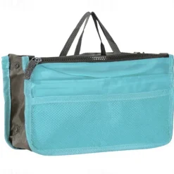 Handbag Organizer Insert for Women – Large Capacity, Zipper Closure, Portable with Handle – Ideal for Travel, Documents, Cards, and Small Items