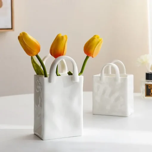 Handbag Vase Tabletop Decoration Creative Flower Arrangement Simple Modern Vase 1PC