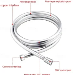 Handheld Shower Head Hose, Universal Flexible Anti Winding Explosion-proof Water Tube Bathroom Faucet Hose Extension Pipe