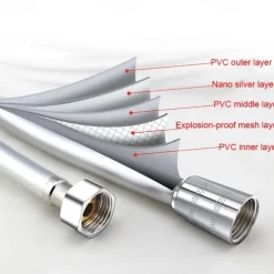 Handheld Shower Head Hose, Universal Flexible Anti Winding Explosion-proof Water Tube Bathroom Faucet Hose Extension Pipe