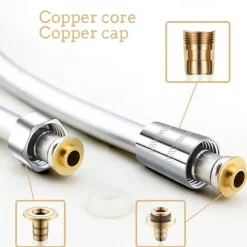 Handheld Shower Head Hose, Universal Flexible Anti Winding Explosion-proof Water Tube Bathroom Faucet Hose Extension Pipe