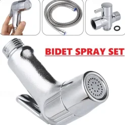 Handheld Toilet Bidet Sprayer Set Kit Stainless Steel Hand Bidet Faucet for Bathroom Handheld Shower Head Nozzle Hose Set Toilet Sprinkler Docking Hand Shower Head Handheld Toilet Sprayer Accessories
