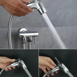 Handheld Toilet Bidet Sprayer Set Kit Stainless Steel Hand Bidet Faucet for Bathroom Handheld Shower Head Nozzle Hose Set Toilet Sprinkler Docking Hand Shower Head Handheld Toilet Sprayer Accessories