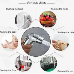 Handheld Toilet Bidet Sprayer Set Kit Stainless Steel Hand Bidet Faucet for Bathroom Handheld Shower Head Nozzle Hose Set Toilet Sprinkler Docking Hand Shower Head Handheld Toilet Sprayer Accessories