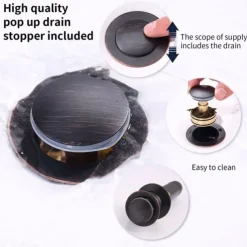 2-Handle 4-Inch Oil Rubbed Bronze Bathroom Faucet Bathroom Vanity Sink Faucets with Pop-up Drain and Supply Hoses