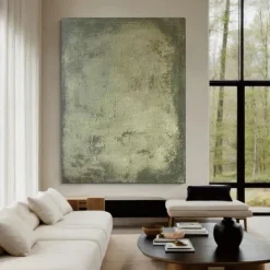 Handmade Abstract Green Paintings On Canvas handmade Rich Textured Acrylic Painting Modern Wall Art Hand Painted Artwork for Living Room Wall Decor