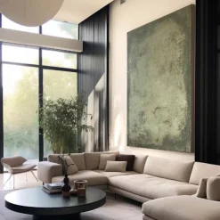 Handmade Abstract Green Paintings On Canvas handmade Rich Textured Acrylic Painting Modern Wall Art Hand Painted Artwork for Living Room Wall Decor