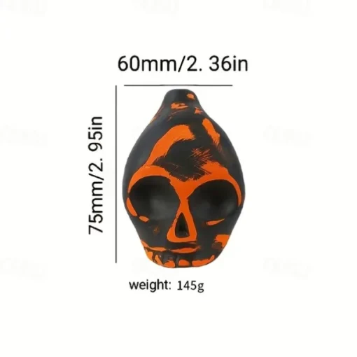 Handmade Aztec Death Whistle - Ceramic Skull-Shaped Wind Instrument Replica, Antique Yellow with Black & Orange Accents - Battery-Free Home Defense & Wild Beast Deterrent, Unique Gift for History Buff