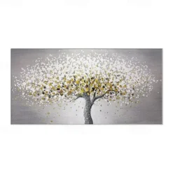 Handmade Canvas Wall Art Living Room Decorative Painting Modern Simple Sofa Background Wall Light Luxury Oil Painting Fortune Tree for Home Decor Rolled Frameless Unstretched Painting