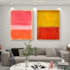 Handmade Copy Mark Rothko Canvas Pictures Modern Paintings Living Room Wall Decor Bedroom Paintings Kitchen Canvas Art Stretched Frame Ready to Hang