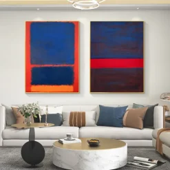 Handmade Copy Mark Rothko Canvas Pictures Modern Paintings Living Room Wall Decor Bedroom Paintings Kitchen Canvas Art Stretched Frame Ready to Hang