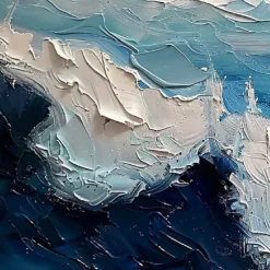Handmade 3D Ocean oil painting handmade Wall Art Blue Huge Wave Oil Painting On Canvas Handpainted Sea Waves 3D Textured Abstract Painting Beach Landscape Sky oil painting for Living Room bedroom