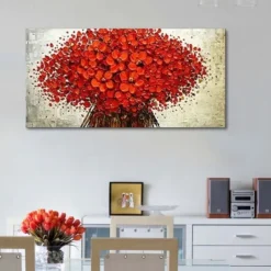 Handmade Hand Painted Oil Painting Wall Art Red Tree Canvas Paintings Home Decoration Decor Rolled Canvas No Frame Unstretched