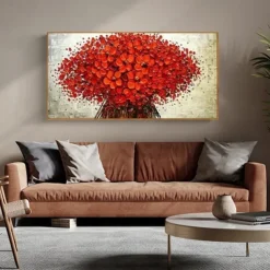 Handmade Hand Painted Oil Painting Wall Art Red Tree Canvas Paintings Home Decoration Decor Rolled Canvas No Frame Unstretched