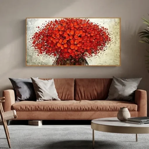 Handmade Hand Painted Oil Painting Wall Art Red Tree Canvas Paintings Home Decoration Decor Rolled Canvas No Frame Unstretched