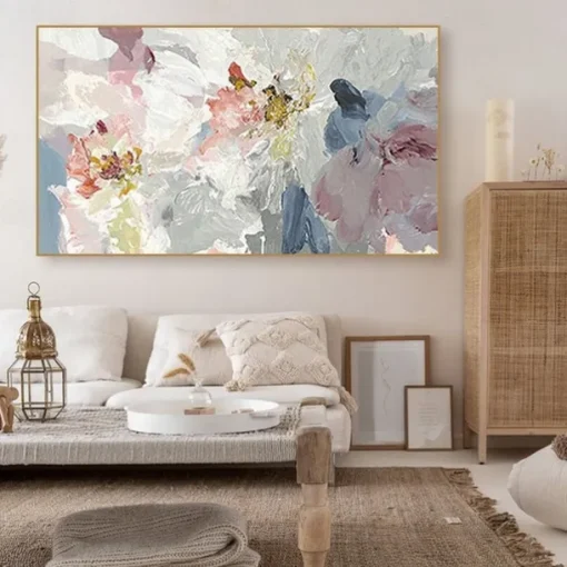Handmade Hand Painted Oil Painting Wall Art Morandi color abstract painting Home Decoration Decor Rolled Canvas No Frame Unstretched