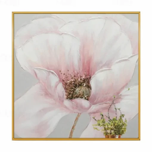 Handmade Hand Painted Oil Painting Wall Art Pink flower Rosebush Home Decoration Decor Rolled Canvas No Frame Unstretched