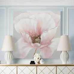 Handmade Hand Painted Oil Painting Wall Art Pink flower Rosebush Home Decoration Decor Rolled Canvas No Frame Unstretched