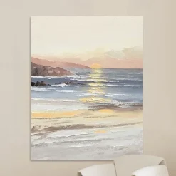 Handmade Hand Painted Oil Painting Wall Art Ocean Sunrise Landscape Home Decoration Decor Rolled Canvas No Frame Unstretched