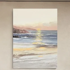 Handmade Hand Painted Oil Painting Wall Art Ocean Sunrise Landscape Home Decoration Decor Rolled Canvas No Frame Unstretched