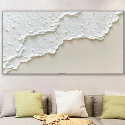 Handmade Ocean Waves Thick Oil Paintings On Canvas Earth Tone Picture Brown Painting Textured Wall Art Wall Art Sofa No Frame