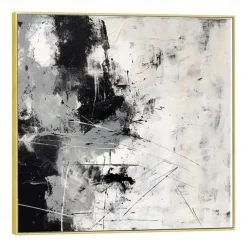 Handmade Oil Painting Acrylic Canvas Wall Art Decoration Minimal Black and White Abstract Texture for Home Decor Rolled Frameless Unstretched Painting