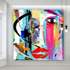 Handmade Oil Painting Canvas Wall Art Decoration Nordic Fashion Graffiti Art Color Figures for Home Decor Rolled Frameless Unstretched Painting
