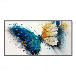 Handmade Oil Painting Canvas Wall Art Decoration Modern Animal Abstract Colorful Butterfly for Living Room Home Decor Rolled Frameless Unstretched Painting