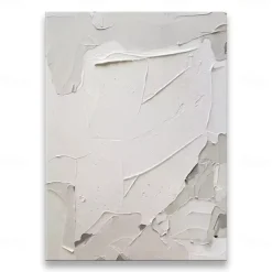 Handmade Oil Painting Canvas Wall Art Decoration Simple Abstract Texture White for Home Decor Rolled Frameless Unstretched Painting