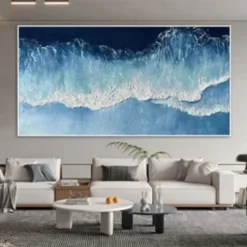 Handmade Oil Painting Canvas Wall Art Decoration Abstract Seascape Painting Beach Ocean for Home Decor Rolled Frameless Unstretched Painting