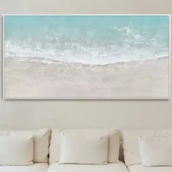 Handmade Oil Painting Canvas Wall Art Decoration Abstract Seascape Painting Beach Ocean for Home Decor Rolled Frameless Unstretched Painting