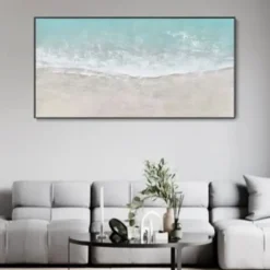 Handmade Oil Painting Canvas Wall Art Decoration Abstract Seascape Painting Beach Ocean for Home Decor Rolled Frameless Unstretched Painting