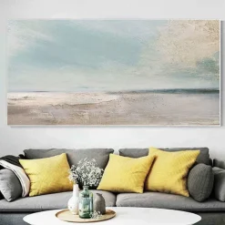 Handmade Oil Painting Canvas Wall Art Decoration Abstract Seascape Painting Beach Ocean for Home Decor Rolled Frameless Unstretched Painting