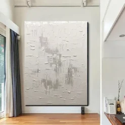 Handmade Oil Painting Canvas Wall Art Decorative Abstract Knife Painting Landscape White For Home Decor Rolled Frameless Unstretched Painting