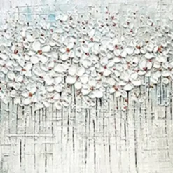 Handmade Oil Painting Canvas Wall Art Decoration Palette Knife Painting Classic White Plum Blossom for Home Decor Rolled Frameless Unstretched Painting