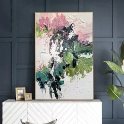 Handmade Oil Painting Canvas Wall Art Decoration Modern Abstract Flower for Home Decor Rolled Frameless Unstretched Painting