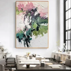 Handmade Oil Painting Canvas Wall Art Decoration Modern Abstract Flower for Home Decor Rolled Frameless Unstretched Painting