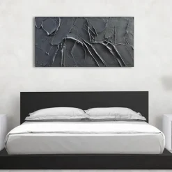 Handmade Oil Painting Canvas Wall Art Decoration Modern Abstract Texture Black for Living Room Home Decor Rolled Frameless Unstretched Painting