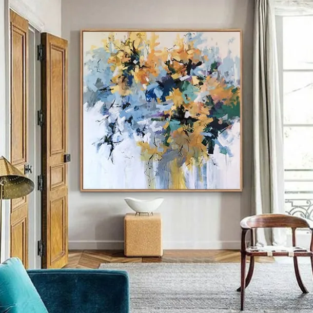 Handmade Oil Painting Canvas Wall Art Decoration Modern Flowers for Home Decor Rolled Frameless Unstretched Painting