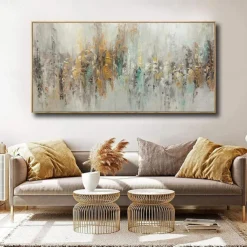 Handmade Oil Painting Canvas Wall Art Decoration Nordic Modern Abstract Texture Decorative Pictures for Living Room Home Decor Rolled Frameless Unstretched Painting